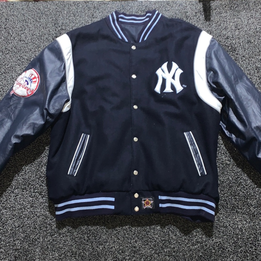 MLB JH Design Yankees Wool Full-Button Jacket